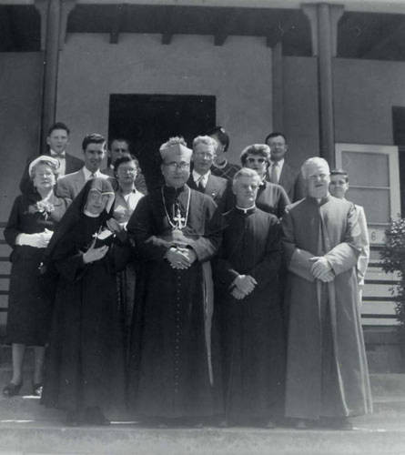 Stanley Chan and Fr. O. Doherty in front of the Chinese Catholic Center. Stanley was the director of education at the center