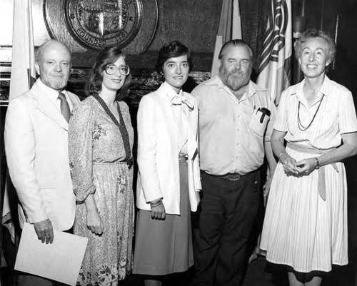 Judson Grenier, Connie Zimmerman, Maria Pollia, Bill Mason, and Jean Bruce Poole at the premier showing of "Pueblo of Promise" film