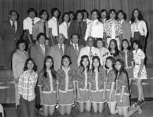 C.W. Special School with Lily Chan, the leader of the foreign students, and Gilbert Lindsay at her right (at the time Lindsay was a Los Angeles councilmember)