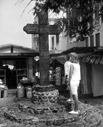 Photograph of Olvera Street cross