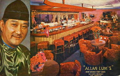 Postcard of "Allan Lum's New Grand East Cafe"