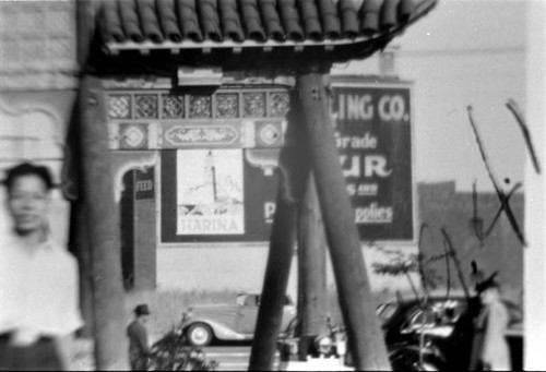 Closeup of the Flour Mill wall in Chinatown