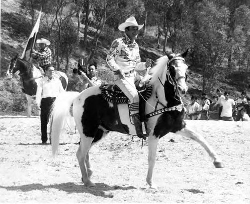 Hubert Laugharn on a horse