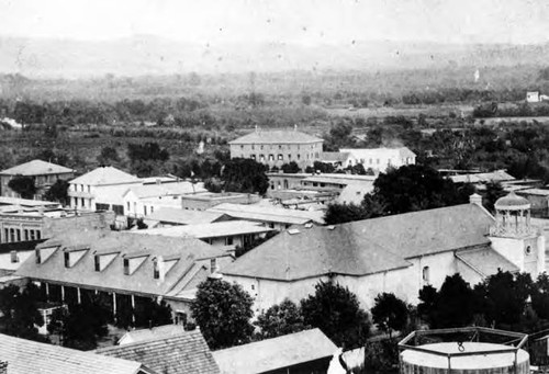 Plaza picture, includes the church bell tower