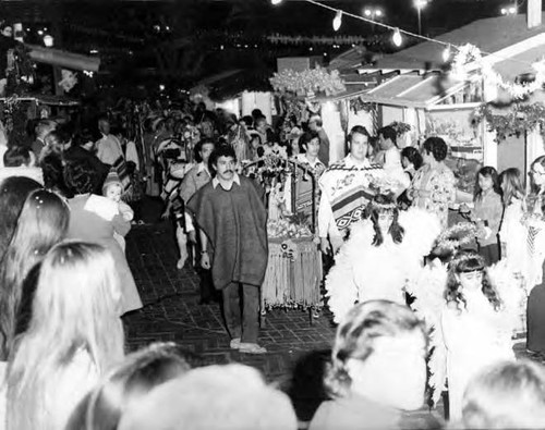 Las Posadas procession down Olvera Street