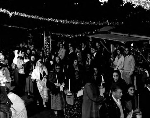 Las Posadas procession down Olvera Street