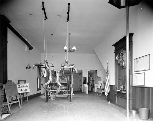 Engine Co. Number 1, inside of the Old Plaza Firehouse, on display