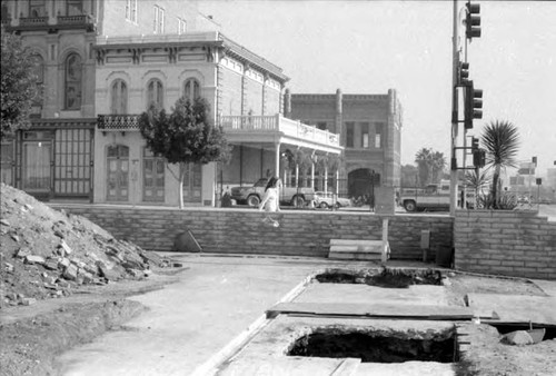 Merced Theater building- photograph of different group and places outside of theater