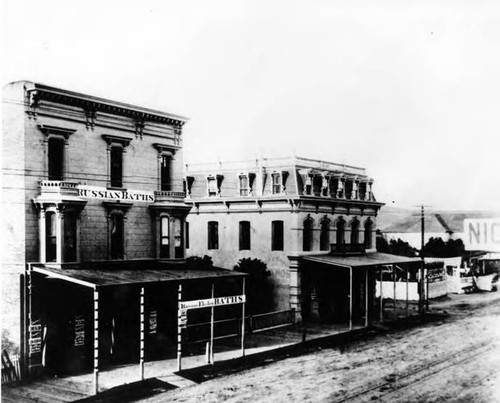 Signoret House showing Russian Baths. Main Street lookig north