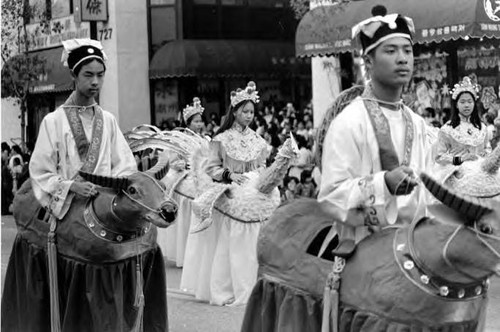 Golden Dragon Lunar New Year Parade with young boys and girls participating