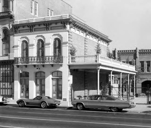 Masonic Hall Main street facade and angle down side of building