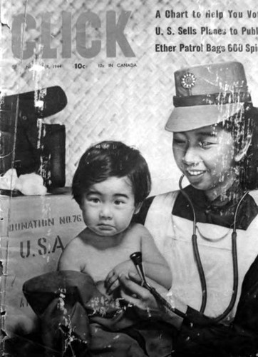 Click Magazine, p.2, November 1944, vol. 7, No. 11 ($.10- $.12 in Canada). Shown on cover is a nurse and Patricia Hong at 17 months of age