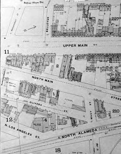 Sanborn map of the El Pueblo area