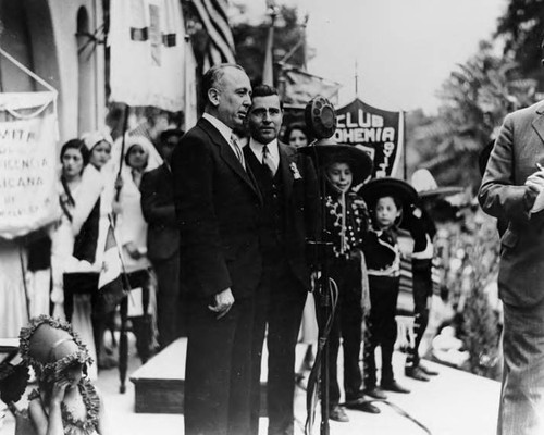 Los Angeles Sheriff Eugene (with ribbon on coat) at City Hall