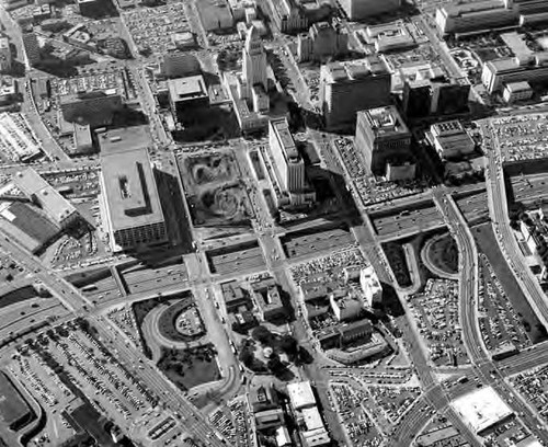 Aerial view of Olvera Street