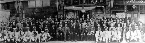 Panoramic photograph of the Los Angeles Chinese Band