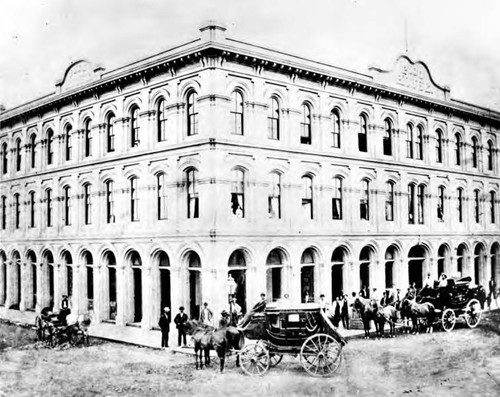 Pico House at the corner of Plaza Street and Main Street