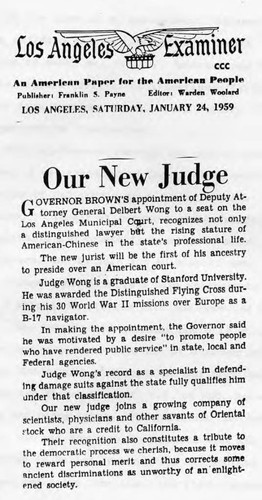 Article of "Our New Judge" in LA Examiner