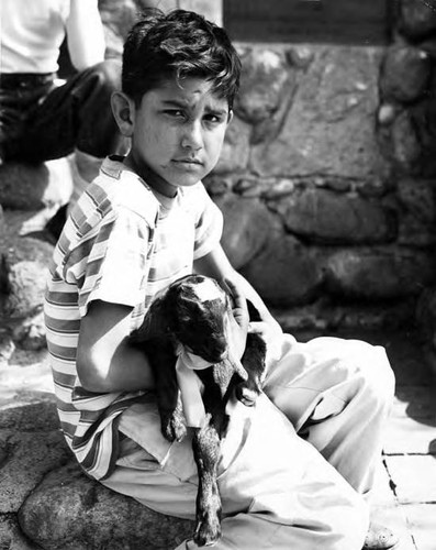 Boy with goat