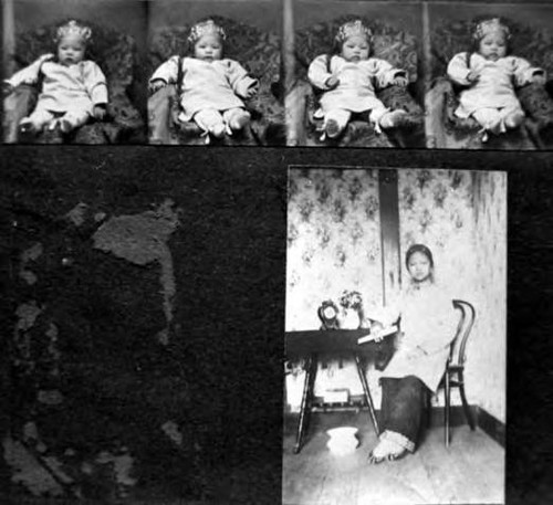 Top strip: Baby (4) Bottom strip: Posed young girl