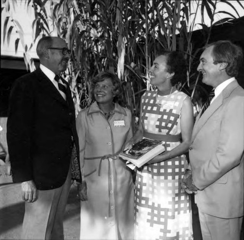 Bicentennial party in Avila Adobe courtyard, dedication of guidebook