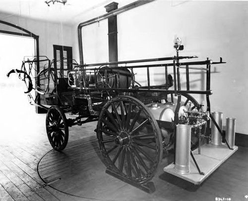 Fire truck inside station