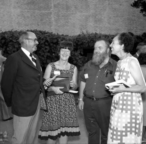 Bicentennial party in Avila Adobe courtyard, dedication of guidebook