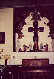 Altar and cross in Avila Adobe