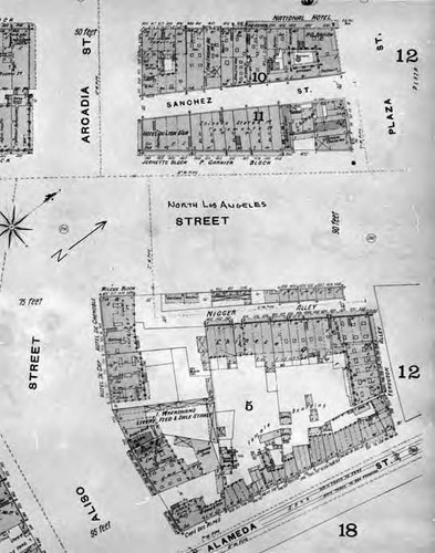 Sanborn map of the El Pueblo area