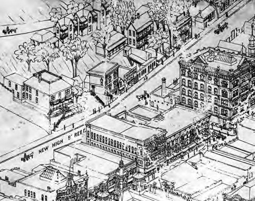 Birdseye map of the Plaza area in 1894