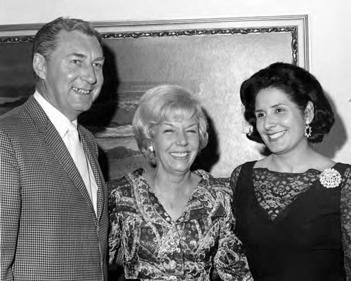 William Probert with Mrs. Yorty and another woman