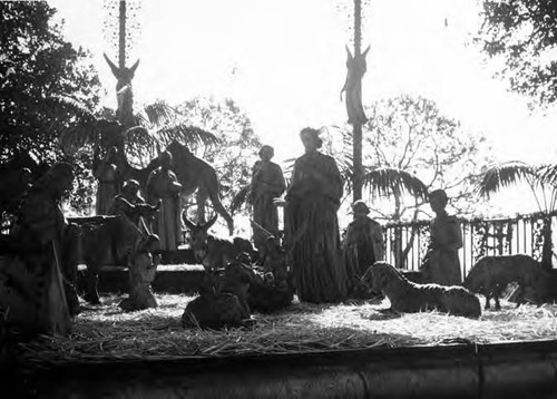 Daytime view of Mary, Joseph and the baby, nativity scene