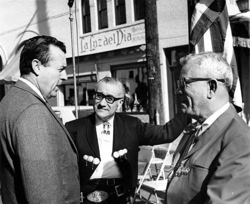 Hubert Laugharn and Mario Valadez talking at the Sunset Boulevard closing