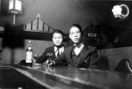 Inside of Chinese restaurant, Tommy Ou and Dick Chung. On Alameda Street and Marchessault Street