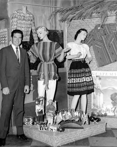 Los Amigos: man with mannequin in Latin American Trade Mart