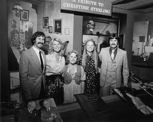 Olvera Street's fiftieth anniversary. Left to right are the grandchildren and great grandchild of Christine Sterling