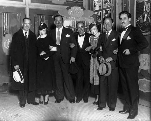 Stan Laural (far left), Oliver Handy (third from left) at Teatro California