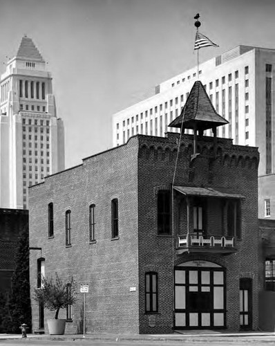 Firehouse with City Hall behind