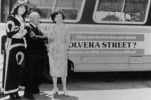 Olvera Street's fiftieth anniversary, with Los Angeles city councilmember Gilbert Lindsay