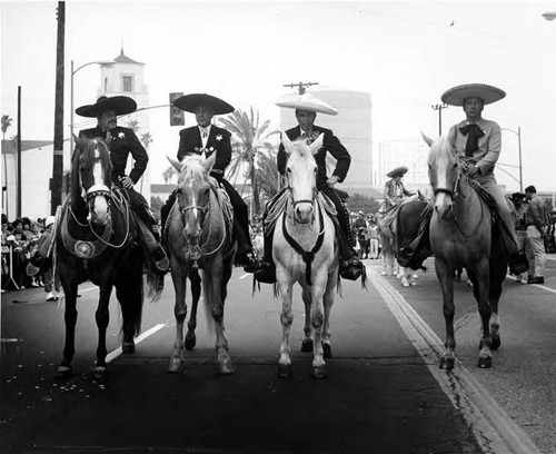 Four horsemen in Blessing of the Animals procession