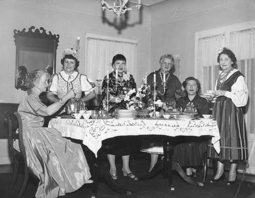 Women's International Club officers from left to right: Mrs. B. Horan, Mrs. G. Gorombey, Mrs. Stanley H. Chan, Dr. M. Wieve, Mrs. R. Dawson and Mrs. P. Francis