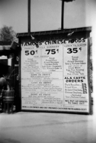 Wong-A-Loo's Chinese Hut prices