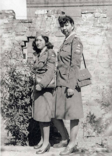 Two women in military uniforms