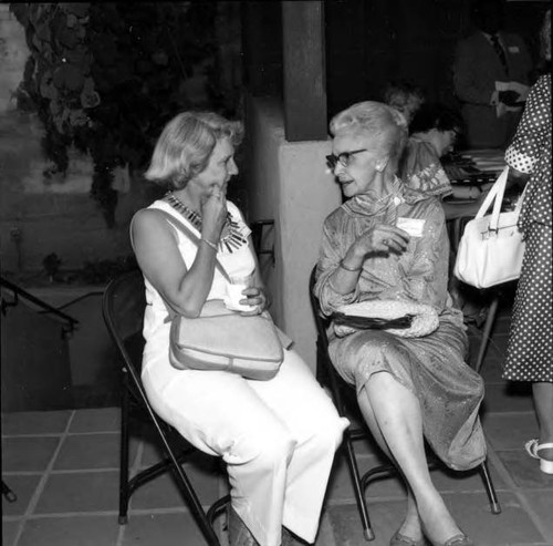 Bicentennial party in Avila Adobe courtyard, dedication of guidebook