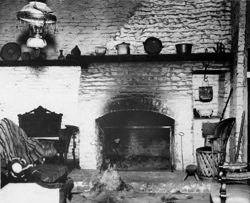 Fireplace in Avila Adobe, built in 1818 by Fransisco Avila Alcade