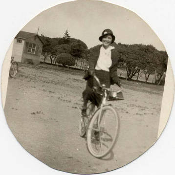 Woman riding a bicycle