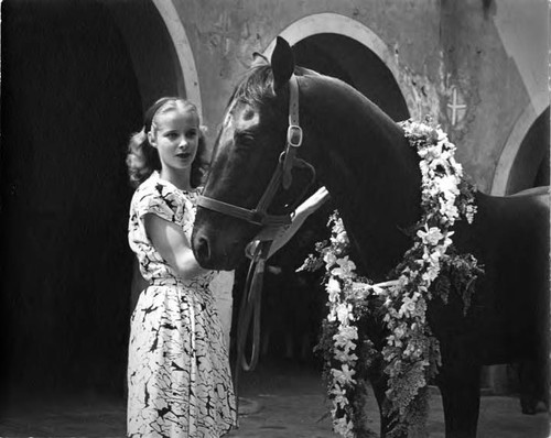 Girl with horse at Blessing of the Animals