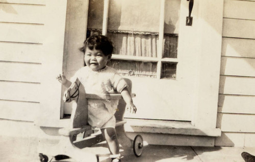 Shirley Ann on a rocking horse