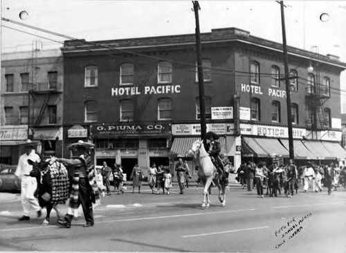 Procession in front of "Hotel Pacific"