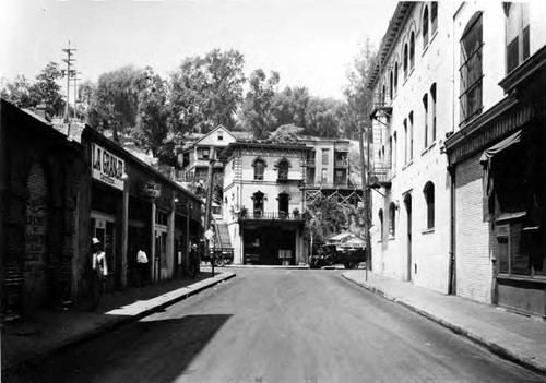 Beaudry Building (501 New High Street). view of the Beaudry Building looking west up Republic Street from Main Street